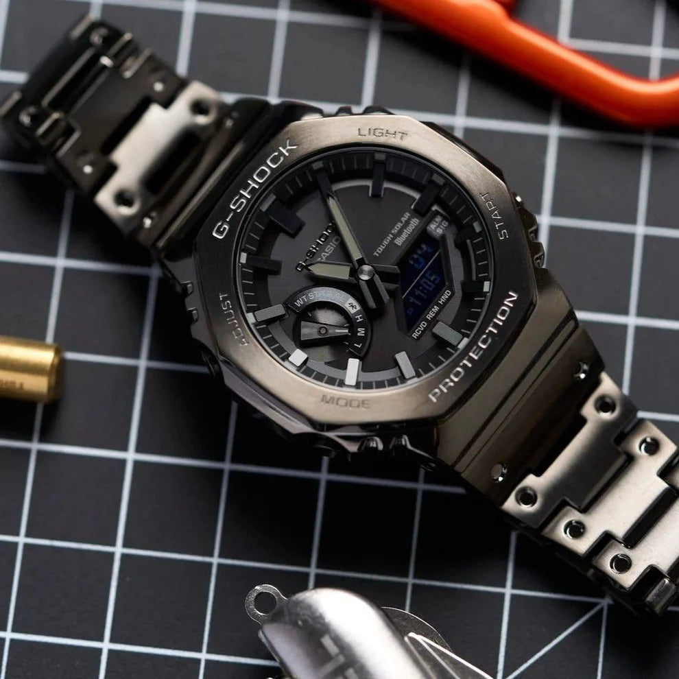 G Shock Black Octagonal Solid Metal Watch