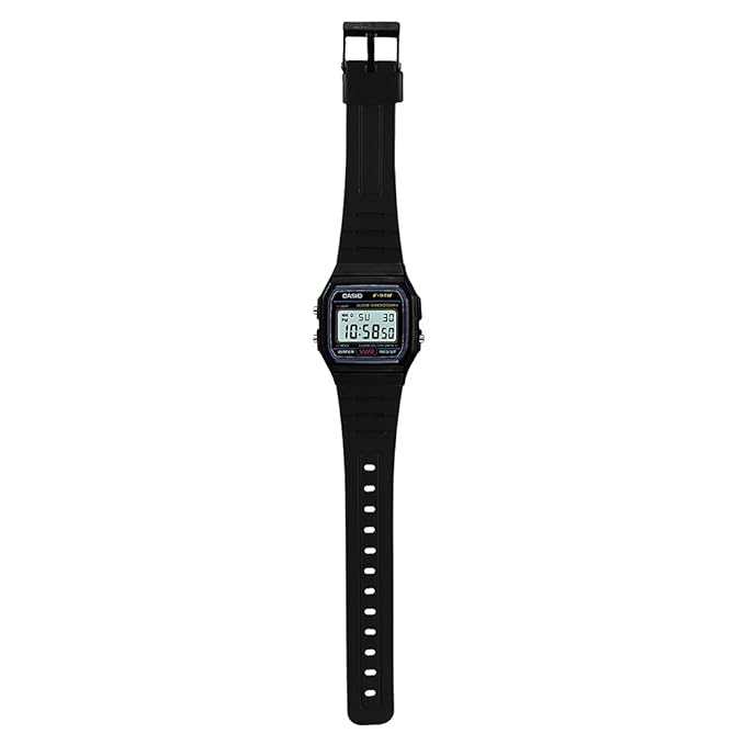 Casio Vintage A-158WA-1Q Digital Black Dial Unisex Watch Black Metal Strap