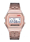 Casio Vintage A-158WA-1Q Digital Rose Gold Dial Unisex Watch Rose Gold Metal Strap