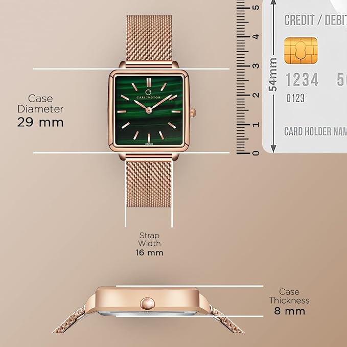 Carlington Iconic 2040 Analog Ladies Watch with Premium Mesh Chain, Scratch-Resistant Dial, and Water-Resistant Body
