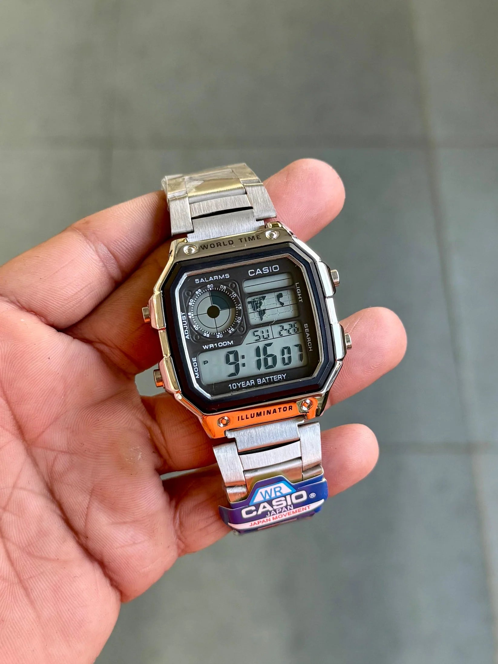 Casio iluminator Silver Chain Watch