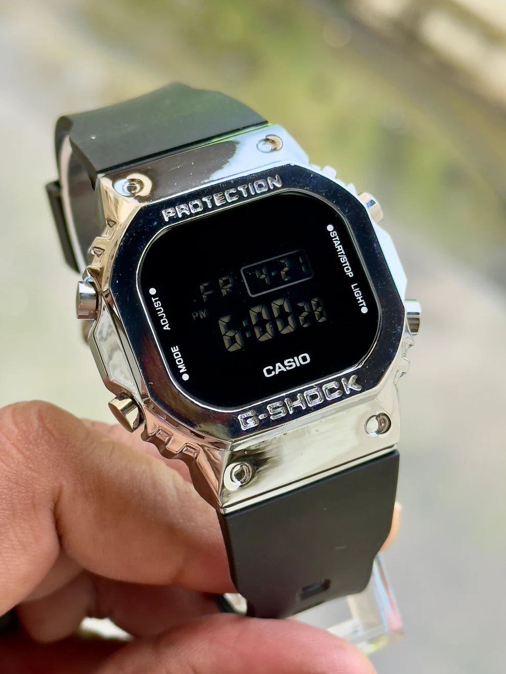 G-SHOCK SILVER DIAL FIBER BELT SPORTS WATCH