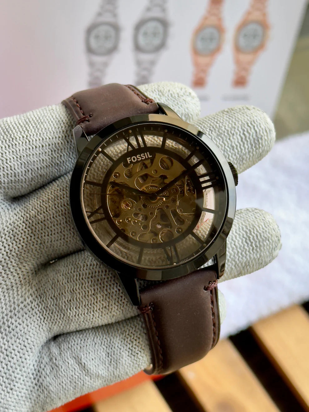 Fossil Townsman Automatic Dark Brown Leather Watch