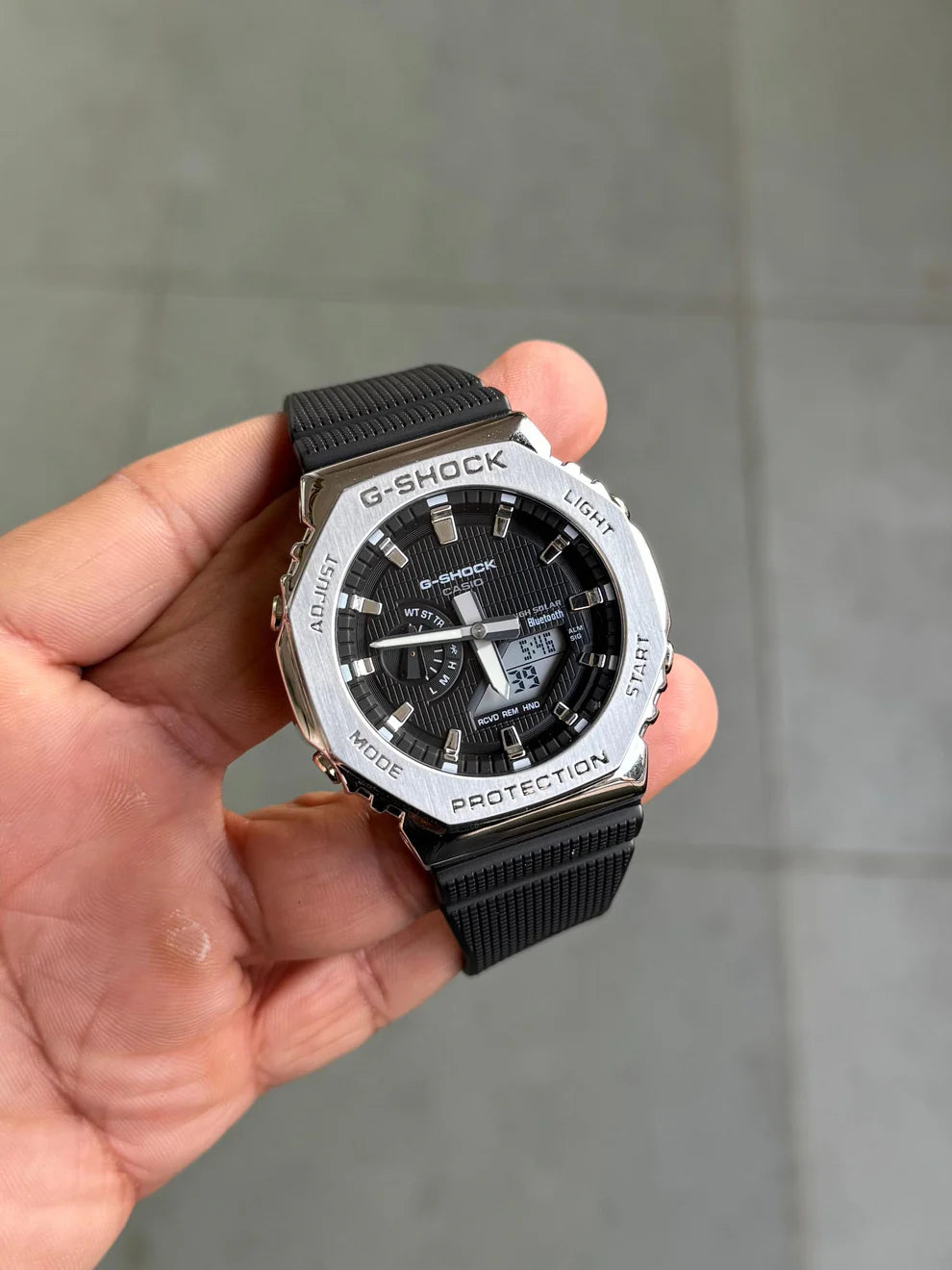 G-SHOCK GBM-2100 Steel Series Dual Display Metal Bezel Watch