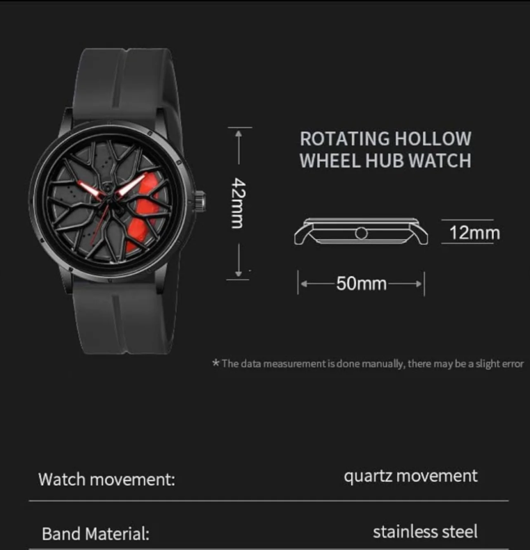 BMW Spinning wheel wrist watch, Unisex Watch