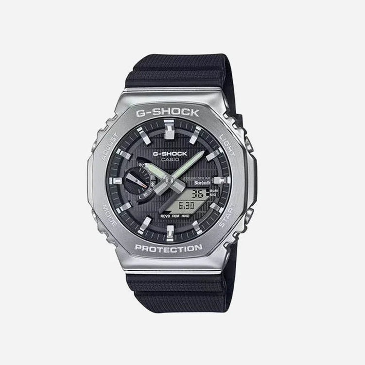 G-SHOCK GBM-2100 Steel Series Dual Display Metal Bezel Watch