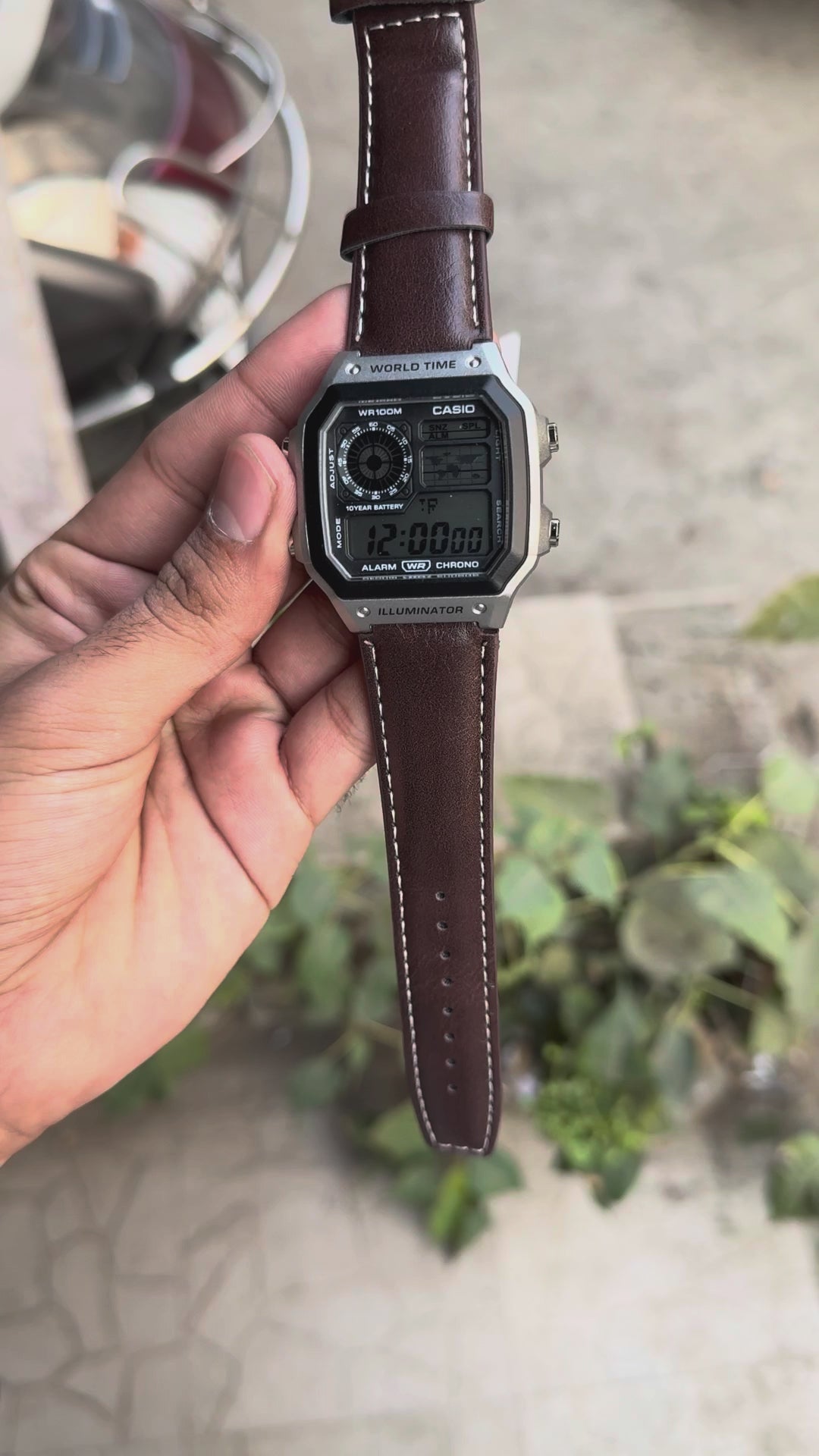 Casio Illuminator watch leather strap premium mens watch